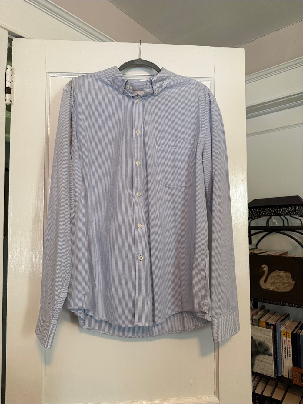 Goodfellow & Co Light Blue Striped Button-Down Shirt